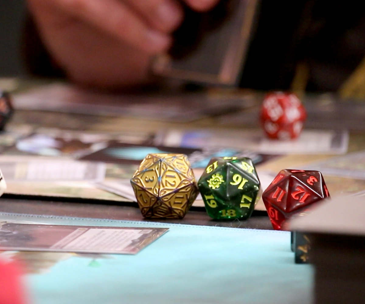 dice on a table